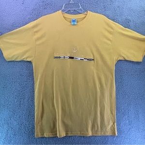 Island Dreams‎ Men’s XL Short Sleeve St. Martin Pre Shrunk Yellow Embroidered